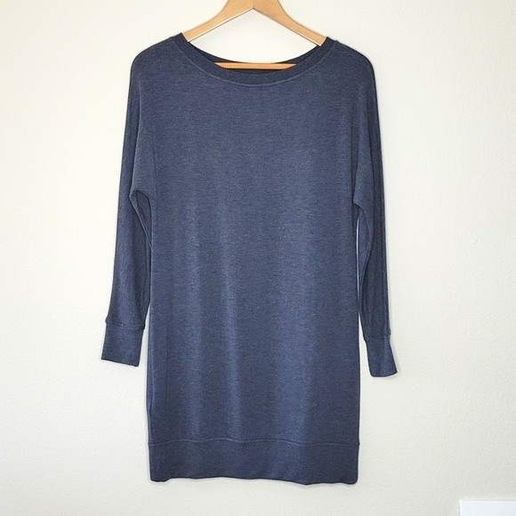 LOU & GREY Blue Long Sleeve Oversized Thick Shirt Dress size XS - Picture 1 of 13